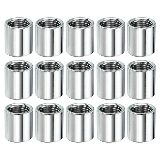 Unique Bargains Écrou d'Accouplement Rond M10x1mm 15mm Fileté Manchon Connecteur Tige Tige Tube Goujon 15 Pack