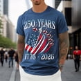 thumbnail image 4 of KHONTS 250years Patriot Tshirts for Men USA Flag Printed Independence Day 250th Anniversary Tops Short Sleeve Crew Neck Tees Blue S, 4 of 5