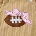 thumbnail image 4 of FYDUU Newborn Football Outfit Sleeveless Romper Baby Girl Bodysuit Overalls Infant Football Onesie Bodysuit With Headband Set Vintage Halloween, 4 of 9
