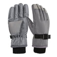 thumbnail image 3 of Guantes de invierno para niños, guantes para clima frío, guantes impermeables de felpa interiores, guantes de esquí para nieve para niñas, niños, , Gris, 3 of 8