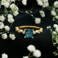 thumbnail image 3 of Rosec Jewels Real London Blue Topaz Princess Cut Engagement Ring with Side Stones - Blue Topaz Diamond Ring (6 mm, AAA Quality), 14K Yellow Gold, US 12.00, 3 of 8