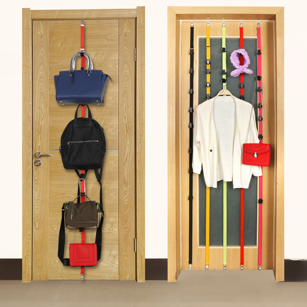 Ludlz Adjustable Hanging Hook Rack Rope Door Hanger Clothes Bag Hat Storage String Wall Mounted Coat Rack锛孌oor Clothes Hanger for Living Room, Cloakroom, Bathroom - image 3 of 7