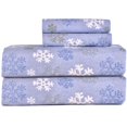 thumbnail image 1 of Pointehaven Heavy Weight Printed Flannel 100-Percent Cotton Sheet Set, Twin, Snow Flakes, 1 of 4
