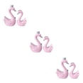 thumbnail image 2 of Justharion Statue de Cygne Figurines Sculpture Gâteau Tableau de Bord Décor Mini Rose 9cm 3Set, 2 of 6