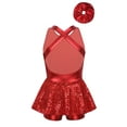 thumbnail image 2 of TSSOE Ballet Dance Leotard Dress for Girls Jazz Hip Hop Latin Modern Dancing Clothes Cheerleading Uniform 6-16 Years Red 6, 2 of 7