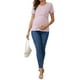 thumbnail image 2 of Camisetas de maternidad de manga corta de punto acanalado para mujeres, Día de la Madre, para lactancia, color rosa gris, tamaño mediano, 2 of 6