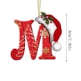 thumbnail image 2 of LEFXSMR Christmas Initial Ornaments, Red Letter Ornaments with Santa Hat, Letters Christmas Tree Decorations for Christmas Tree Party Supplies, 2 of 2