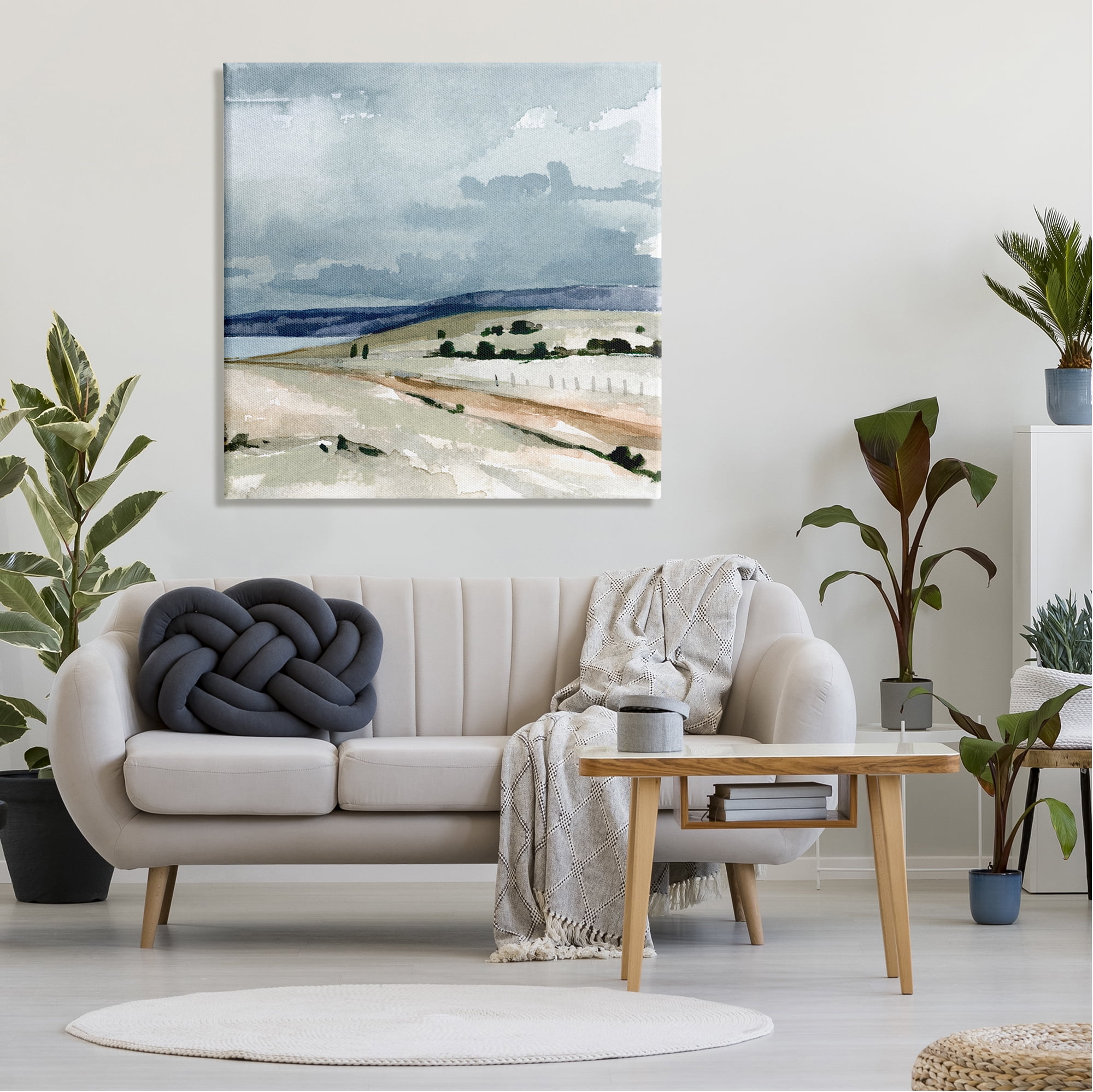 Stupell Industries Cloudy Country Mountain Road Watercolor Detail Scene Painting Gallery Wrapped Canvas Print Wall Art, Design by Emma Caroline