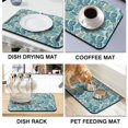 thumbnail image 5 of Washable Rubber Boho Style Vintage Floral Dish Drying Mats for Kitchen Counter Home Large Coffee Bar Pad Accessories and Decor for Utensils Stemware 18''x24'', 5 of 6