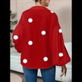 thumbnail image 4 of Blusa Holgada de Larga con Cuello Semiabierto y Lunares Franceses para Mujer Lunares Rojos XL, 4 of 9