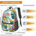 thumbnail image 3 of 17 Inch Lightweight Backpack,PVC Waterproof Oxford Fabric, Ergonomically Designed, with Large Capacity, Exotic Jungle Aesthetic, 3 of 5