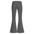 thumbnail image 4 of Ticikt Girls Solid Color Flared Pants, High Waist Double Pockets Stretch Bootcut Trousers Casual Kids Bell Bottom Daily Pants,Dark Gray, 4 of 7