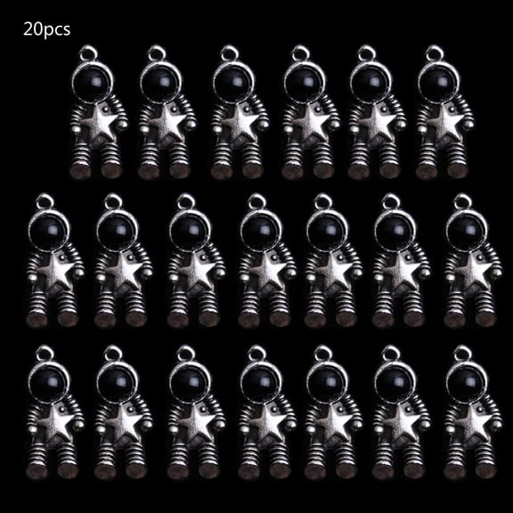 YIEMEEN 20 Pcs Tibetan Silver Universe Astronaut Pendant for w/ Loop for DIY Jewelry Mak