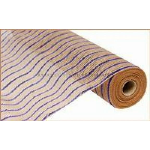 21"X10Yd Poly/Jute/Metallic Mesh Royal Blue/Natural RY900625