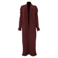 thumbnail image 4 of Comdrip Long Cardigans for Women! Long Cardigans for Women Open Front Cable Knit Cardigan Open Front Oversized Draped Sweater Outerwear Fall Cardigans for Women Coffee S, 4 of 4