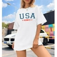 thumbnail image 4 of MOUSYA 250 Years American Flag T-Shirts for Women USA Classic Commemorative Print Patriotic Tee 4th of July Oversized Short Sleeve Top, 4 of 12