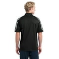 thumbnail image 2 of Sport Tek Adult Male Men Sleeve Blocked Short Sleeves Polo Blk/IronGry/Wh Small, 2 of 5