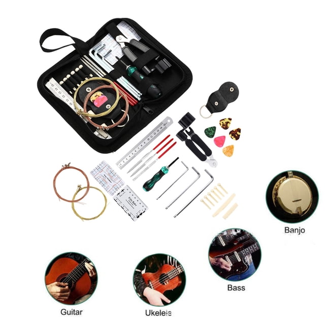 Accessoires de Guitare Kit d'Outils Multifonctions Outils de Maintenance Chaîne de Maintenance Fichiers de Tournevis de Règle d'Action Musicale Multifonctions Choisit Instruments de Musique Basse