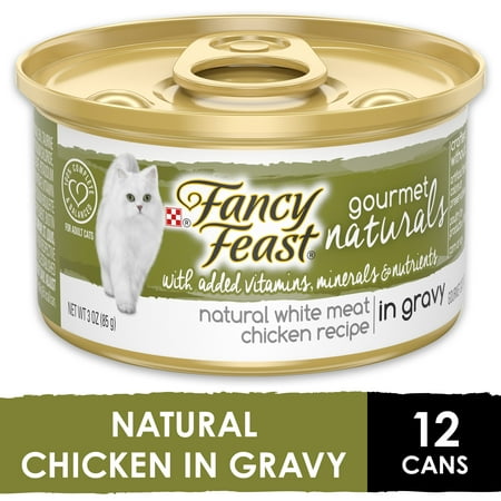 Fancy Feast Natural Wet Cat Food, Gourmet Naturals White Meat Chicken Recipe in Gravy - (12) 3 oz. (Best All Meat Cat Food)