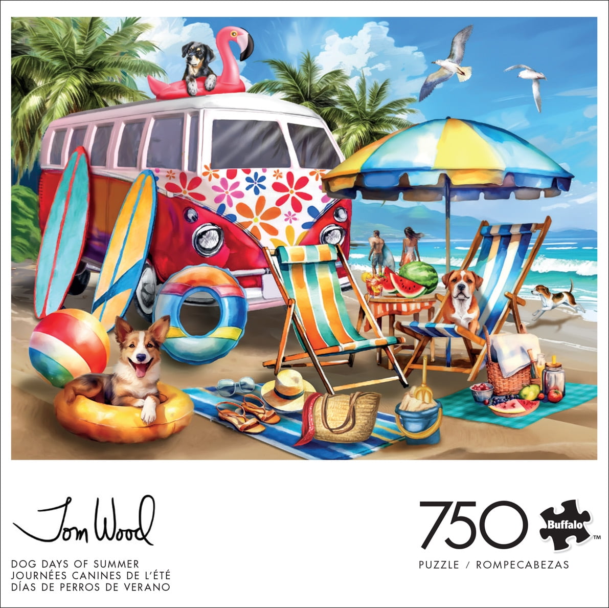 Buffalo Games Dog Days of Summer 750-Piece 24 x 18-Inch Interlocking Jigsaw Puzzle for Adults Ages 14+