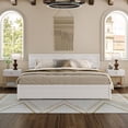 thumbnail image 5 of AFI Lylah King Wood Platform Bed with Panel Footboard and Twin-XL Trundle, White, 5 of 17