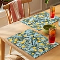 thumbnail image 4 of Lemon Bird Placemats Set of 6, Spring Summer White Floral Leaf Branch Bird Yellow Lemon Green Non-Slip Place Mats Washable Table Mats for Kitchen Dining Table Decorations Indoor/Outdoor, 4 of 9