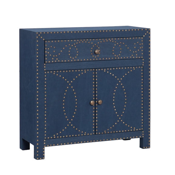 SEI Furniture Florian Double-Door Accent Chest in Soft Navy