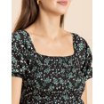 thumbnail image 4 of Moomaya Womens Printed Smocked Top, Puff Elbow Sleeves, Square Neck Top, 4 of 8