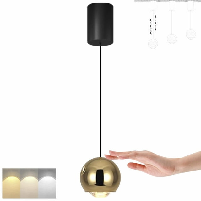 FSLiving Lampe de Piste Réglable en Hauteur Type J Mini Spot avec Contrôle Tactile Gradation Continue 10W 3 Couleurs Intérieur le Lampe de Poche Hauteur Libre, Or - 1 Pack