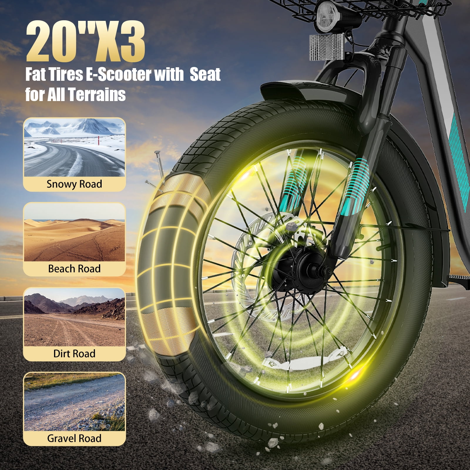 SANOPY Peak 819W Electric Bike for Adults,20 MPH,20 Mile Range,375Wh Battery,Adults Ebike for Commuting,Adult Electric Scooter with Adjustable Seat&Basket,UL2272 Certified