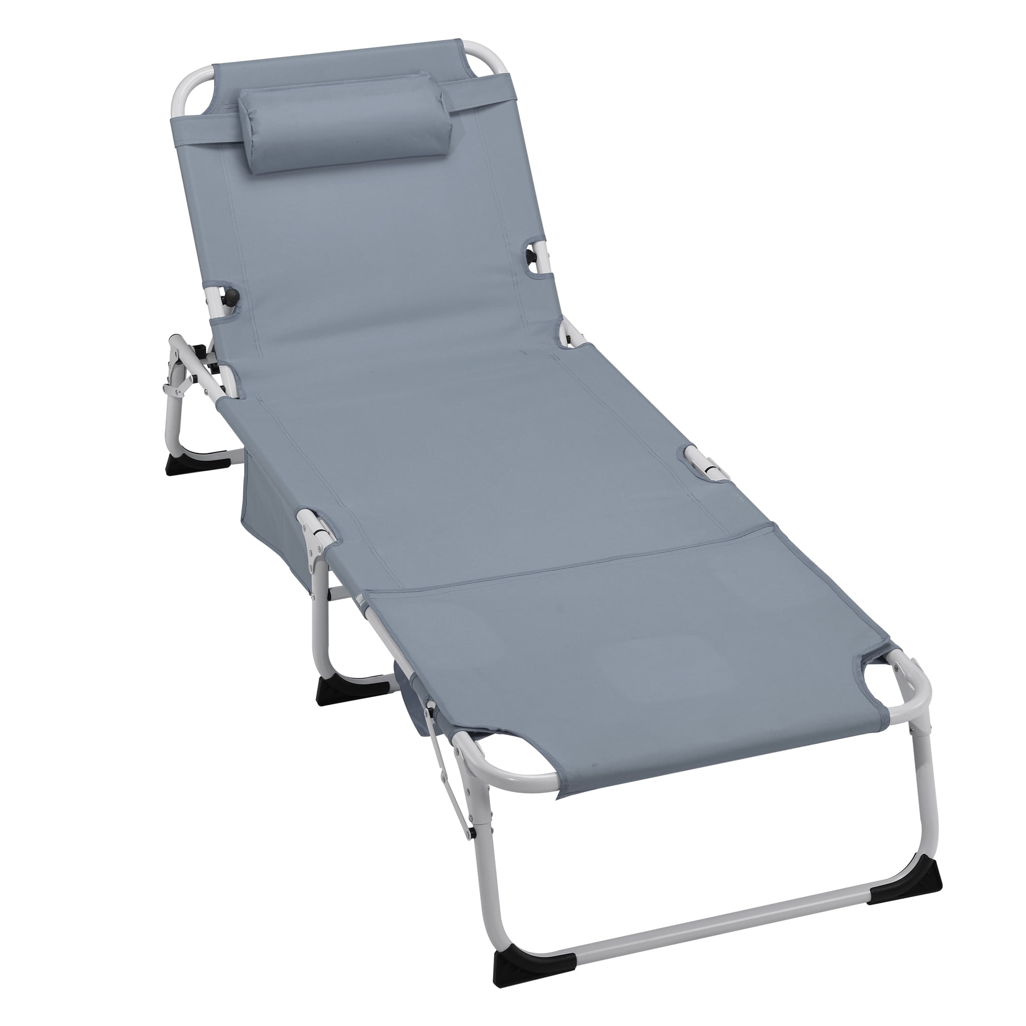 3-in-1 Folding Tanning Lounge Chair with Face & Arm Holes, 5-Position Adjustable Lay Flat Chaise, Heavy Duty 400 LBS Portable Beach Patio Pool Lawn Sunbed