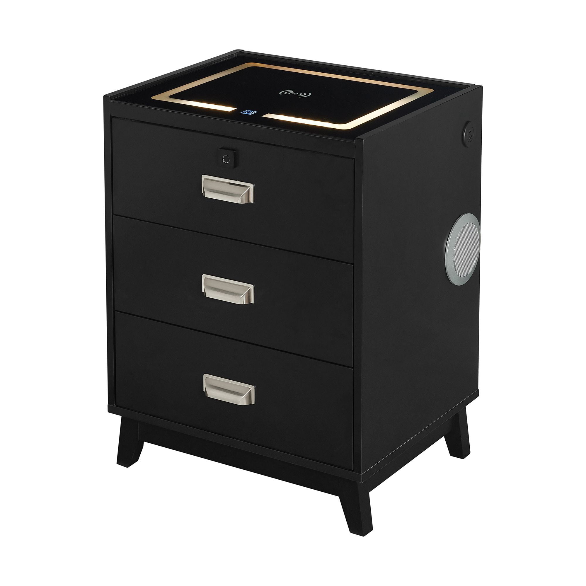 Picket House Furnishings Azura Nightstand with Electronic Features in Black