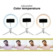 Vivitar 12 Full Color 3D Ring Light with Tripod and Adjustable Ball Head, Black