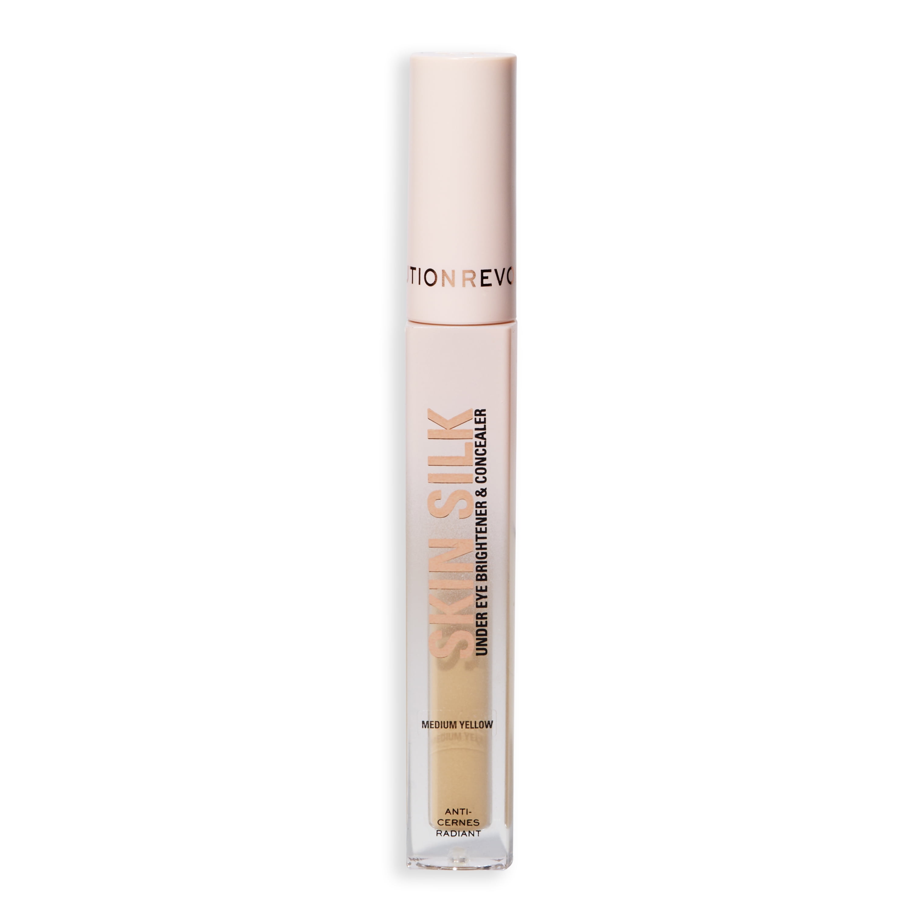 Revolution Skin Silk Radiant Serum Concealer, Buildable Coverage, Medium Yellow, 0.13 oz