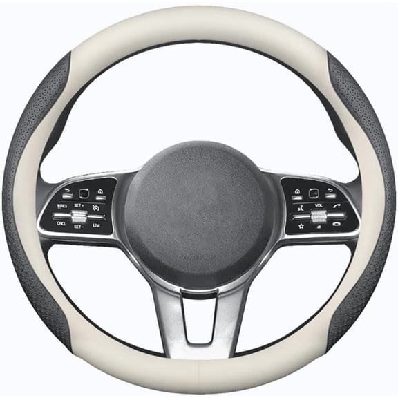 Steering Wheel Cover, Comfortable, Non-Slip and Stylish, for Mercedes Benz Steering Wheel Cover, White and Black