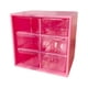 thumbnail image 1 of Caja de almacenamiento Sidaley plástico con cajones transparentes Rosa roja, 1 of 6