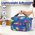 thumbnail image 2 of GYEUKHAM Kids Insulated Lunch Bag,Durable School Lunch Box with Shoulder Strap & Bottle Holder,Water-Resistant Thermal Cooler Tote for Boys & Girls,Dinosaur, 2 of 8