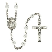 Extel St. Clare of Assisi Catholic Rosary Beads for Men Women, Made in USA Metal Type: Silver Plate, Catholic Sacramental/Devotion: St. Clare of Assisi, Color: Crystal