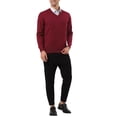 thumbnail image 2 of Lars Amadeus Men's Solid Color Knitted Long Sleeves V Neck Pullover Sweater, 2 of 5