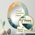 thumbnail image 3 of Designart "Boat modern Coastline I" Boat Round Wall Mirror - Modern Oval Printed Decorative Oversized Mirror - Multiple Color Options, 3 of 4