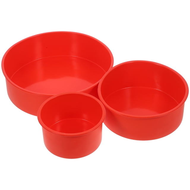 Molde de silicona Flexible para pastel, molde de panadería de silicona reutilizable, molde redondo para hornear pasteles, suministro Diy de panadería, 3 uds.