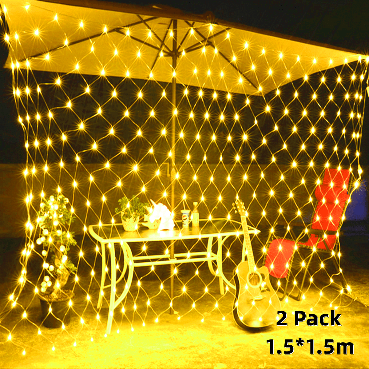 4.9ft x 4.9ft LED Mesh Net String Lights Christmas Fairy String Lights