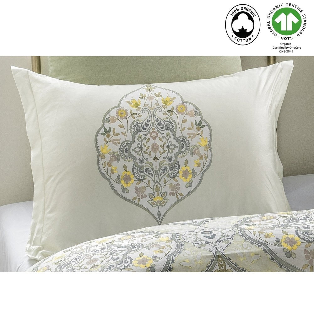 A1HC Reversible Print Organic Cotton Pillow Sham (Set of 2) | GOTS Certified Organic Cotton Pillowcase