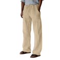 thumbnail image 1 of YDLCAFD Pj Pants Male Casual Daily Solid Full Length Pants Mid Waist Pocket Drawstring Trousers, 1 of 5