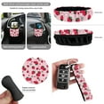 thumbnail image 5 of Jeiento Car Accessories Pink Strawberry Car Seat Cover Full Set Include Cup Coasters Key Chain Rearview Mirror Cover Trash Can Steering Wheel Covers and Seatbelt Pads Car Interior Decor, 5 of 6