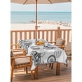 thumbnail image 2 of Outdoor Tablecloth with Umbrella Hole for Patio/Picnic/Party/Camping, Black White Motorcycles Waterproof Table Cloth Rectangle Table Cover Washable, Modern Hand-Painted Vehicles (60"x 102"), 2 of 8