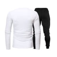 thumbnail image 2 of Zylarhe Men Solid Color Outdoor Sports Fitness Long Sleeved Shirt And Sweatpants Suit Jacket And Pants for Men, 2 of 3