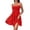 Red, variant on Laqbezok Spaghetti Strap Summer Dress, Smocked Bodice Tiered Ruffle Mini Sun Dress, Casual Sleeveless Beach Party Dress, Solid Color Flowy Short Dress