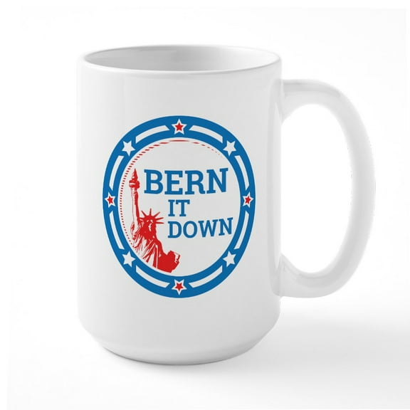 CafePress - Bern It Down Large Mug - 15 oz Ceramic Large White Nolvety Mug