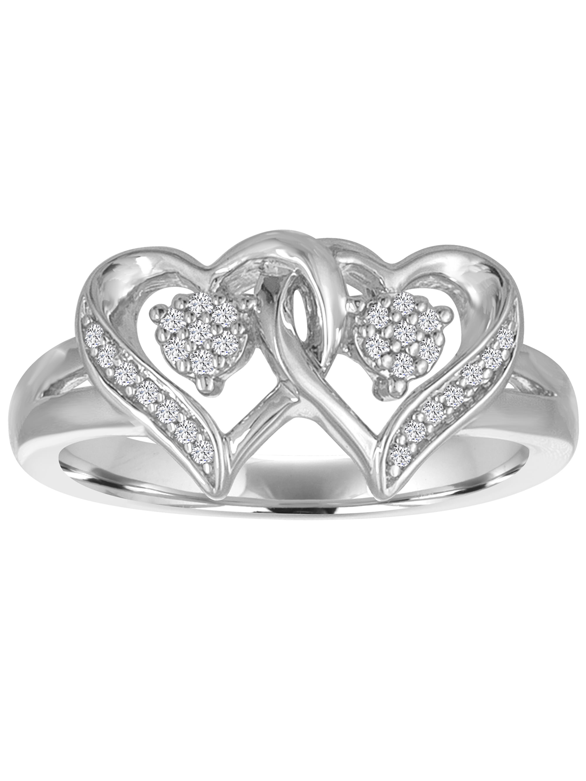 Jewels By Lux Sterling Silver & 14k Stackable Expressions Diamond Heart Ring 